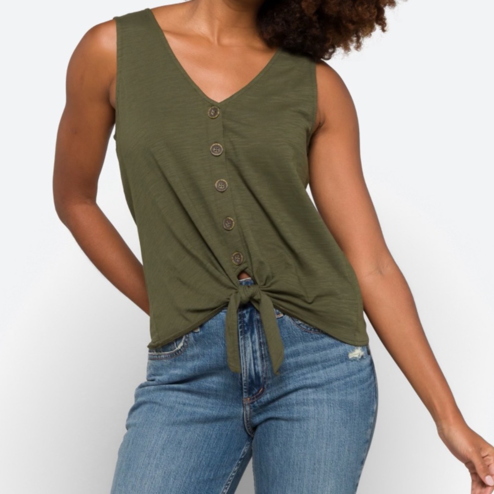 Sanctuary tied to you knit tank.